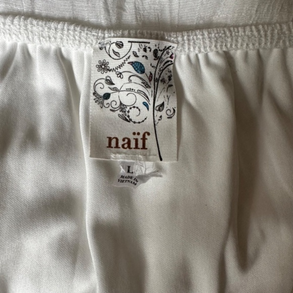 Naif Montreal white flowy midi dress size large - Picture 4 of 5